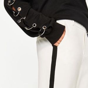 Zara Trafaluc Black Silver Ring sweater